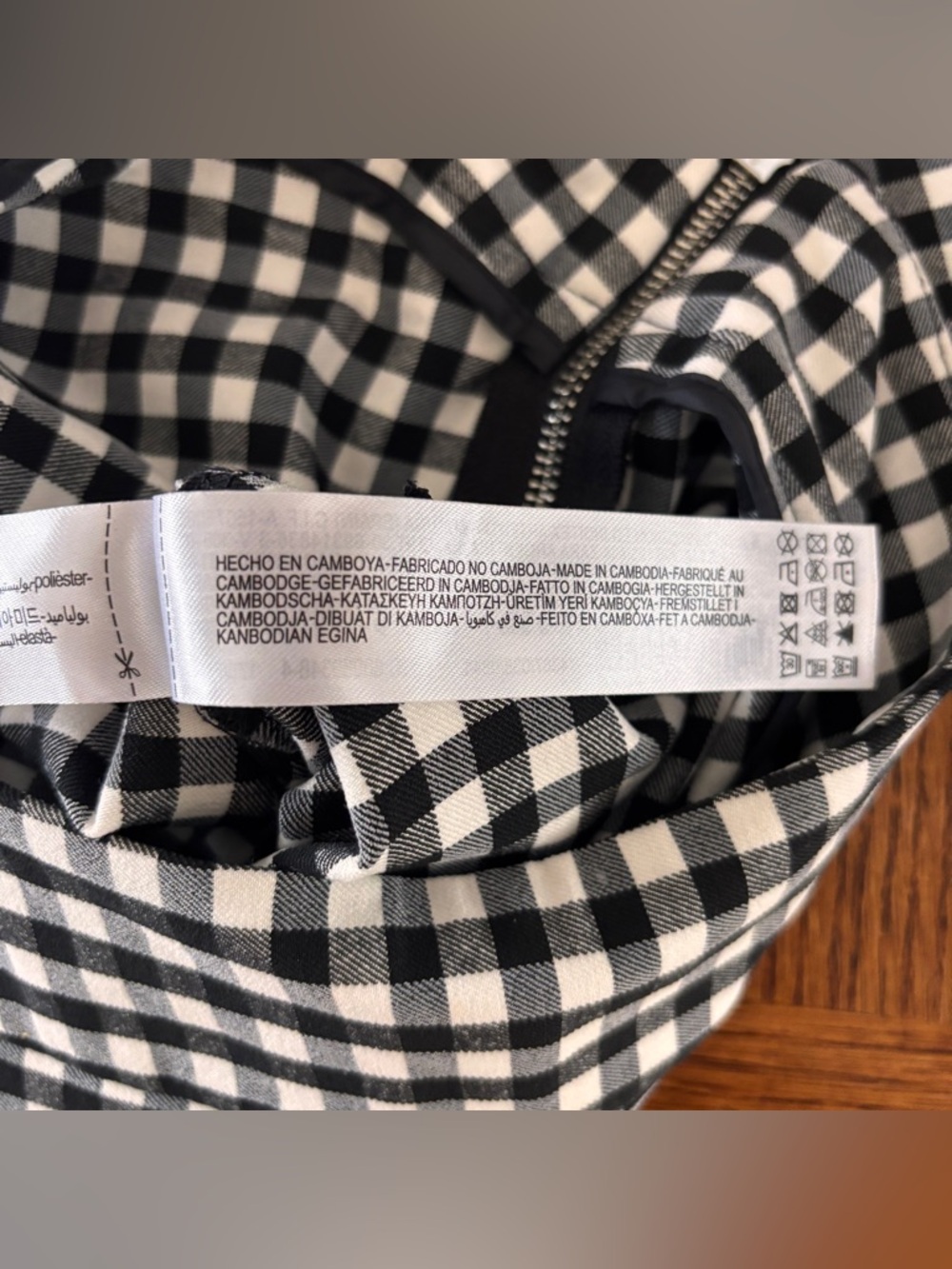 Zara Black and White Gingham Slim Fit Chinos - Picture 5 of 7